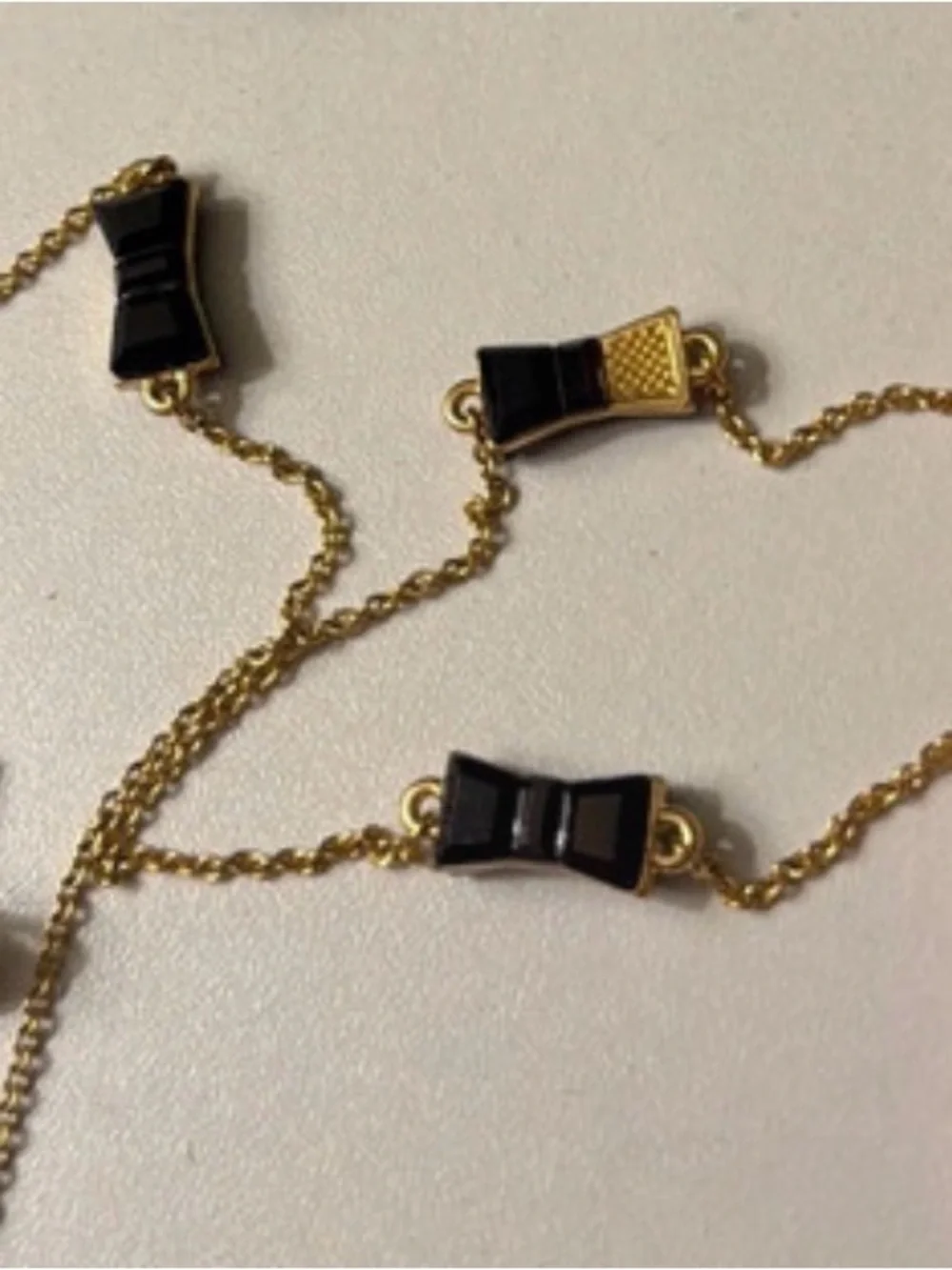 Kate Spade Jackpot Jewels Black Gold Bow Necklace and Earrings Set Dustbag NWT